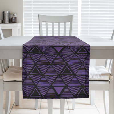 Classic Hand Drawn Triangles Table Runner