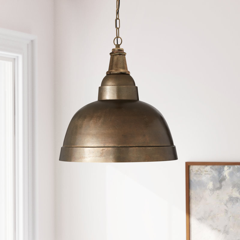 Luminaire suspendu simple à 1 lumière Stacy, Laiton oxydé
