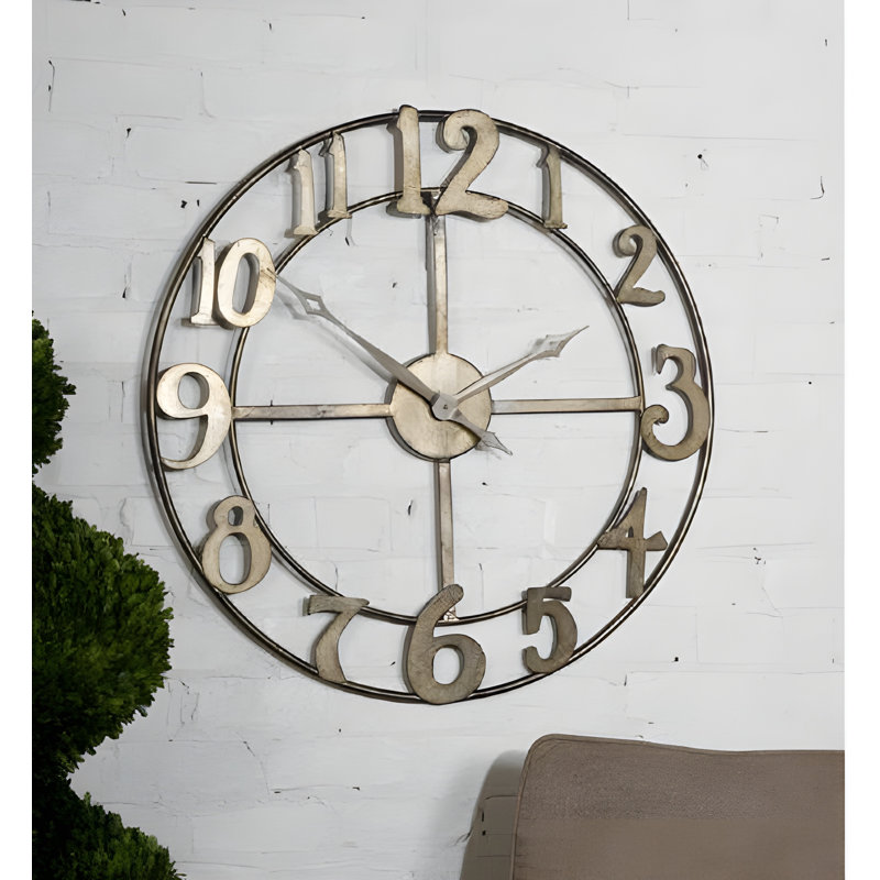 Très grande horloge murale 34 po
