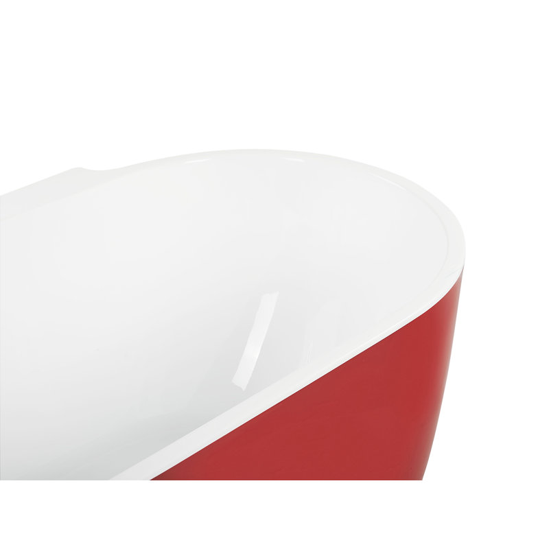 Bladwell 800 mm W Freestanding Acrylic Bath, Red
