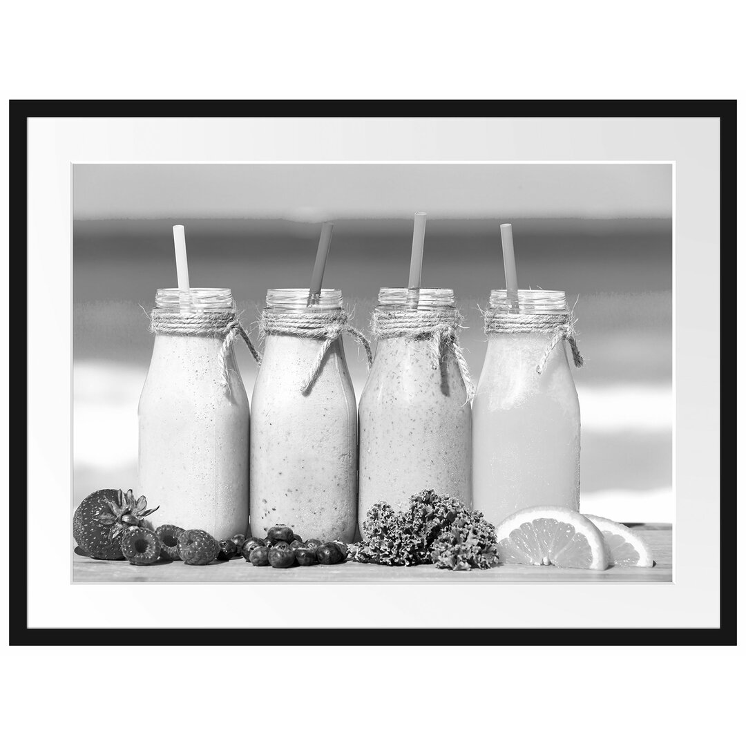 Gerahmtes Poster Smoothies in verschiedenen Farben