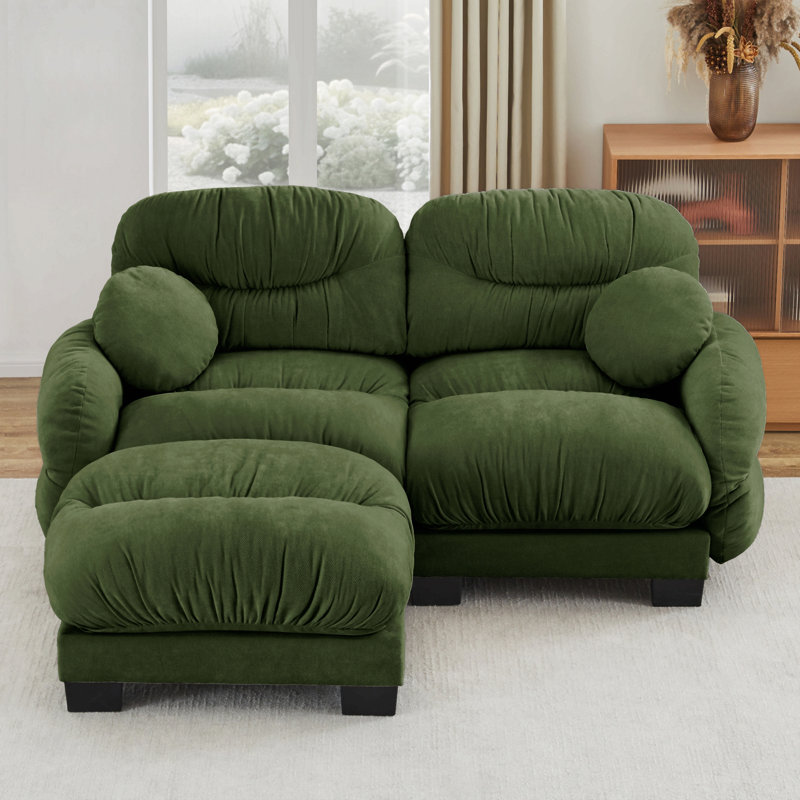 Modulaire rembourré, L 81,8 po, Chenille verte