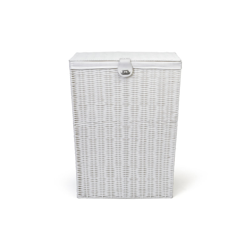 Hand Woven Plastic Laundry Hamper with Handles, 58"H x 45"W x 32"D