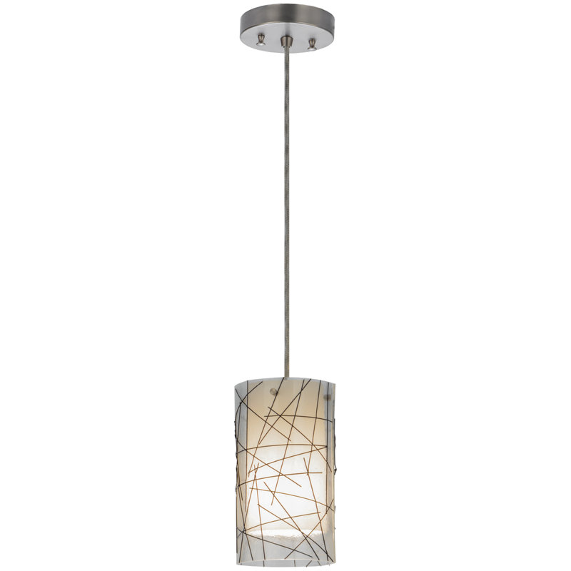 Brushed Nickel 5" Glass Mini Island Pendant Light