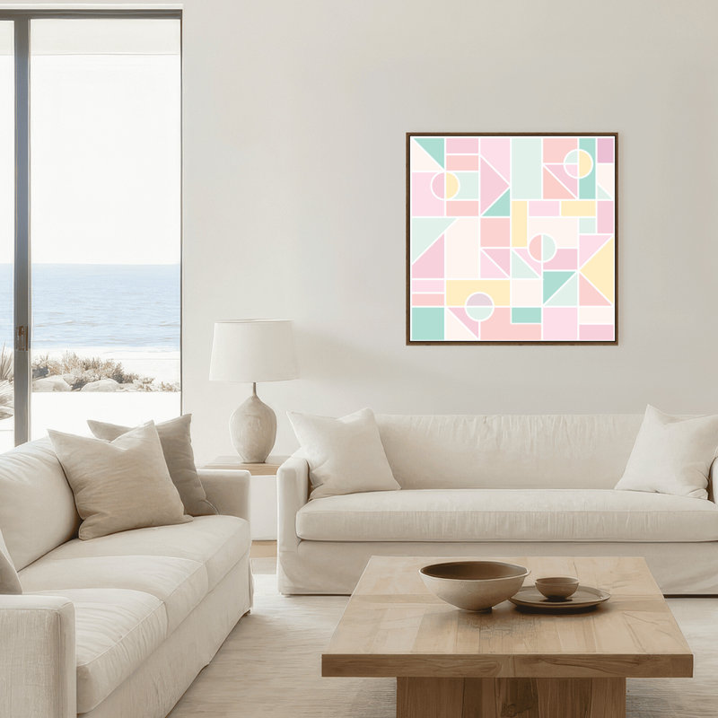 Abstract Reflections of Spring by  - Graphic Art, Framed Matted Print, Gray, 30" H x 30" W x 1.125" D