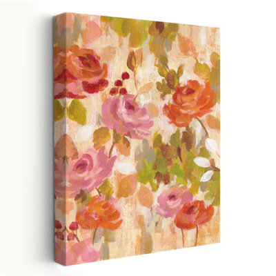 Brocade II - fleurs florales brunes - vert
