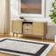 Tessica rayé tissé à plat à la main recyclé P.E.T. Tapis blanc / noir-874019020