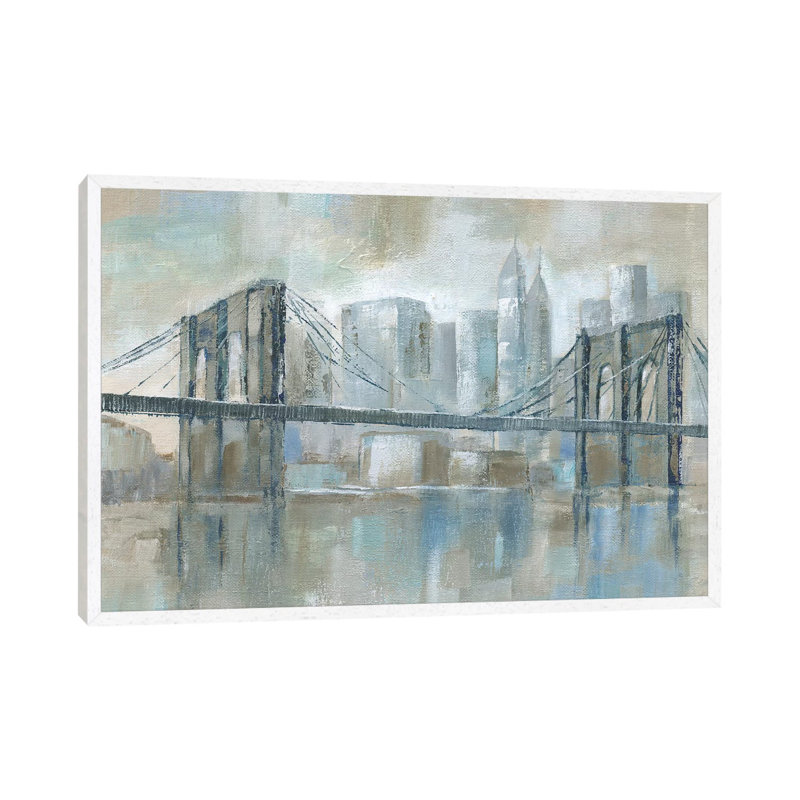 East River Wonder by Nan - Print on Canvas, 152.5 cm H x 101.5 cm W, White Framed