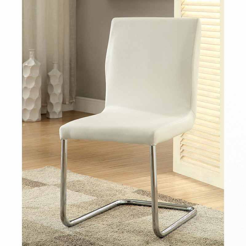 Set Of 2 Padded  Side Chairs With L-Shape Leg