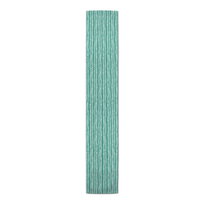 Brealle Rectangle Polyester Table Runner, 72" x 16", Teal