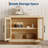 35.4-Inch Sideboard Buffet Cabinet with Storage and 2 Glass Doors - Wood Coffee Bar Unit for Living Room, Kitchen or Hallway
