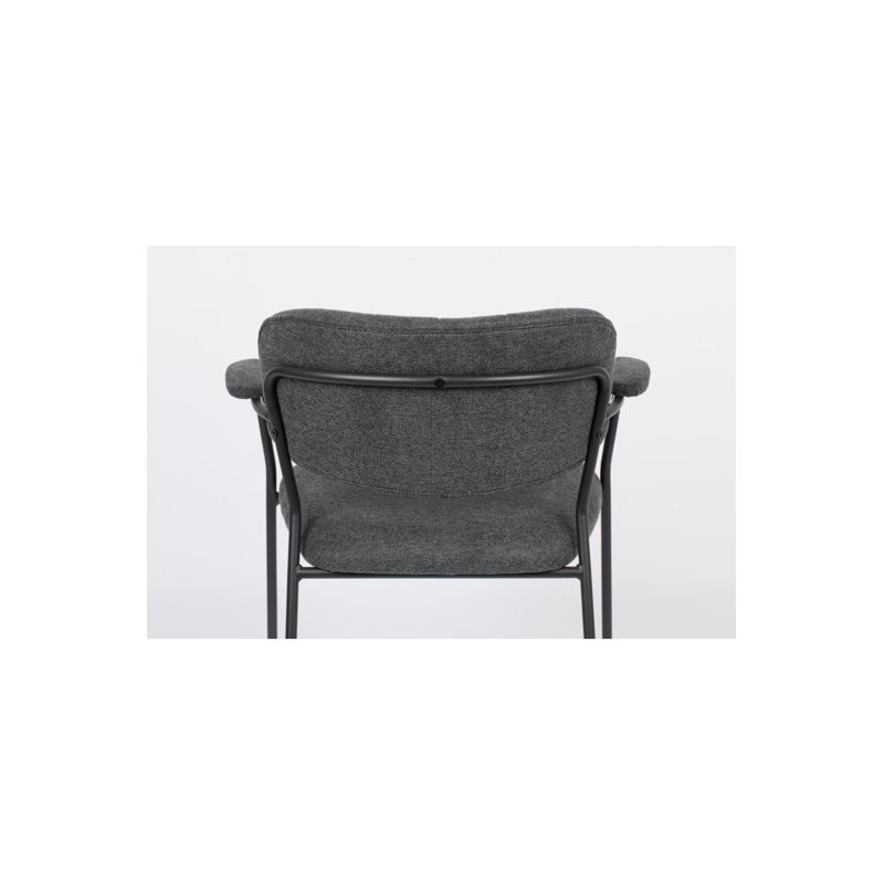 Jolien Upholstered Arm Chair, Dark Gray, Black