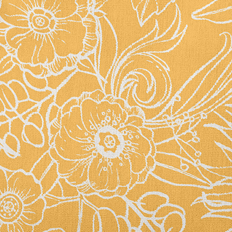Cuban Flare Floral Reversible Throw Pillow, Egg Yolk Yellow