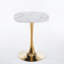 Table de salle à manger carrée 24 po Tulip avec plateau en panneau de fibres à densité moyenne blanc et base en métal doré-1783371082-1783371084