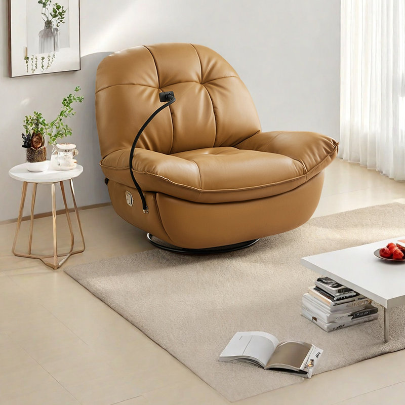 Ergonomic rotating lounge chair, Brown