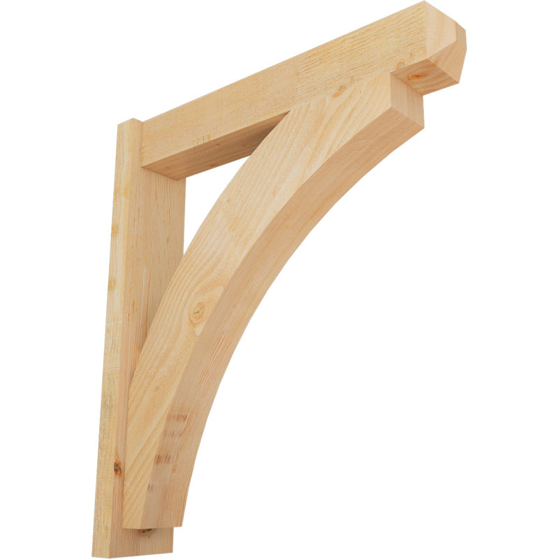 Persienne en bois rustique Thorton Craftsman, Sapin Douglas de 6 po (sciage brut),  P 30 po x H 34 po 