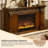 59.06"Brown Vintage Solid Wood Simulated Flame Electric Fireplace-2128304566