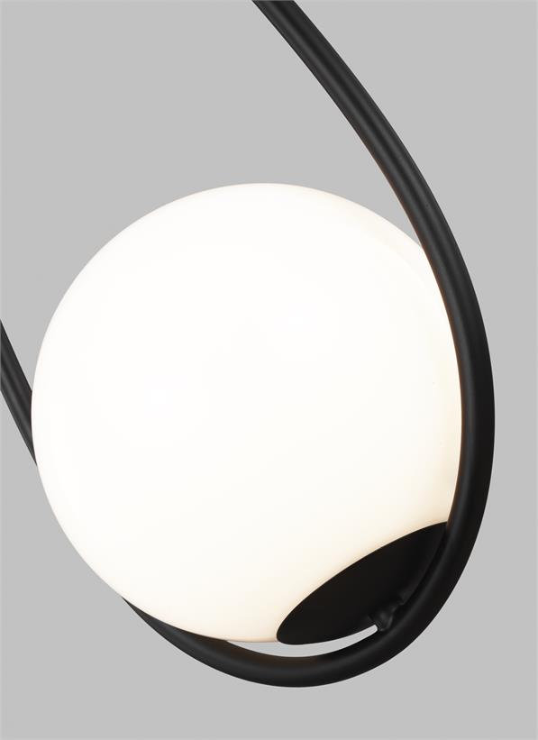 Alain Single Light Glass Dimmable Pendant, Midnight Black