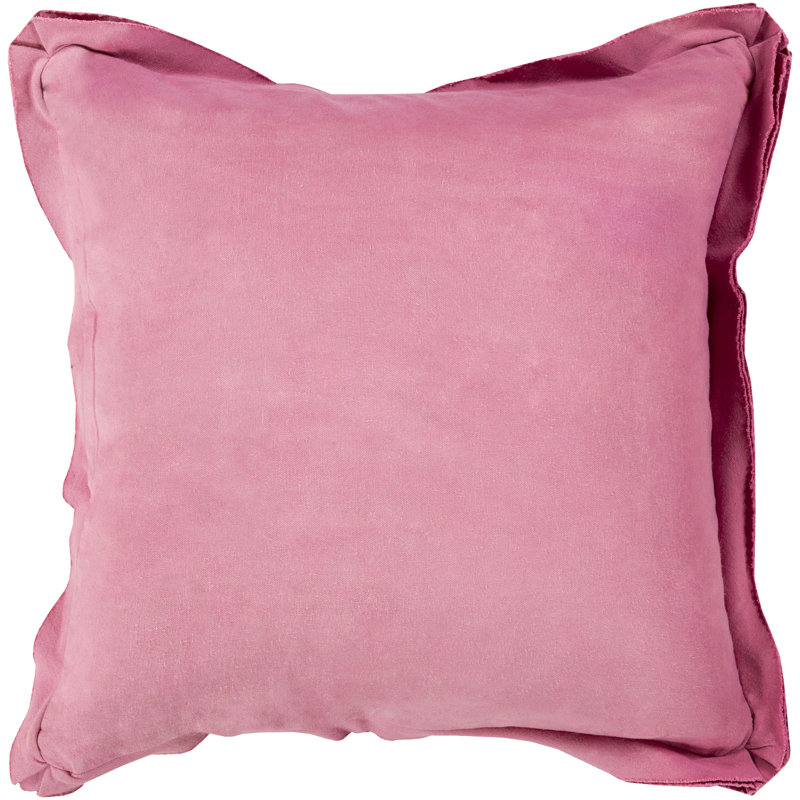 Housse de coussin en coton Triple Flange, Fuchsia, 22 po x 22 po