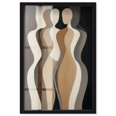 Décoration murale Boho Chœur des Formes II par Art Remedy, cadre noir, 25 x 37