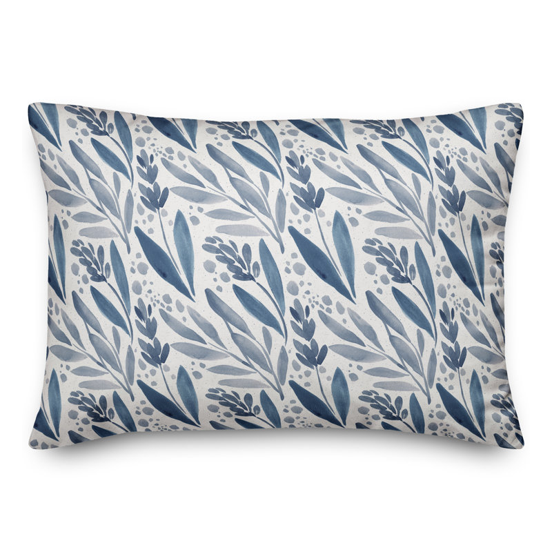  Flowers Outdoor Rectangular Pillow Cover & Insert, Blue