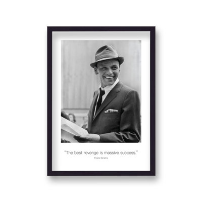 Polaroid Style B&W Icon Frank Sinatra the Best Revenge Non-Dated 1 Piece Single Picture Frame Memorabilia