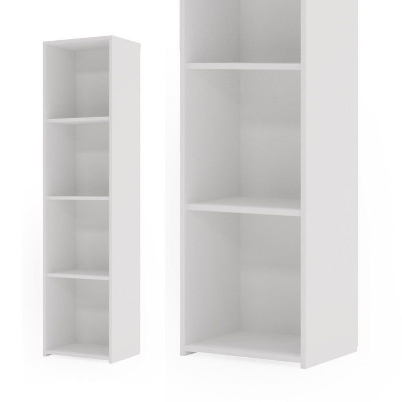 160cm H Library Bookcase, (3 Shelves) 160cm H x 40cm W x 30cm D, White