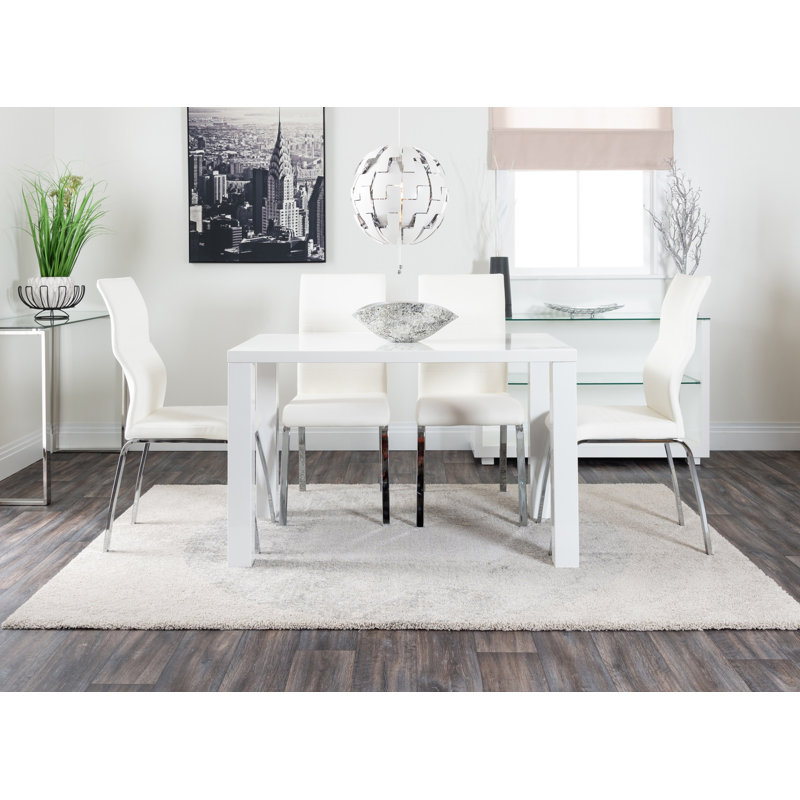 Carentan 4 - Person Dining Set, White