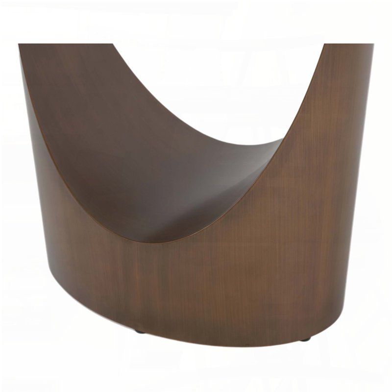 Table courbée courbée 63 po avec pieds bronze 63 po - Noir, Plateau noir / base brune