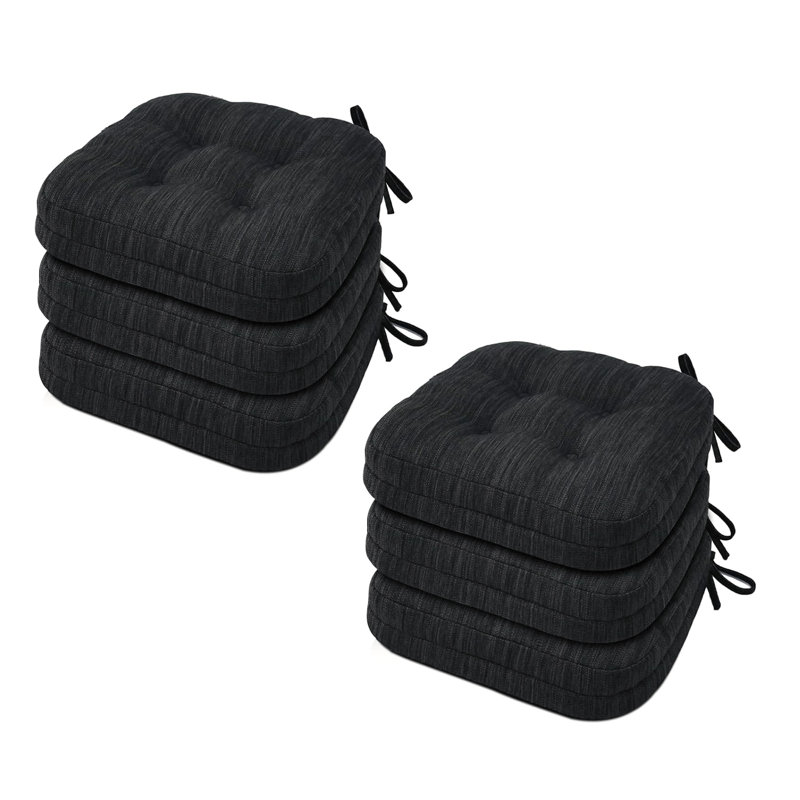 Coussin de chaise d'intérieur 3,7 po, Noir