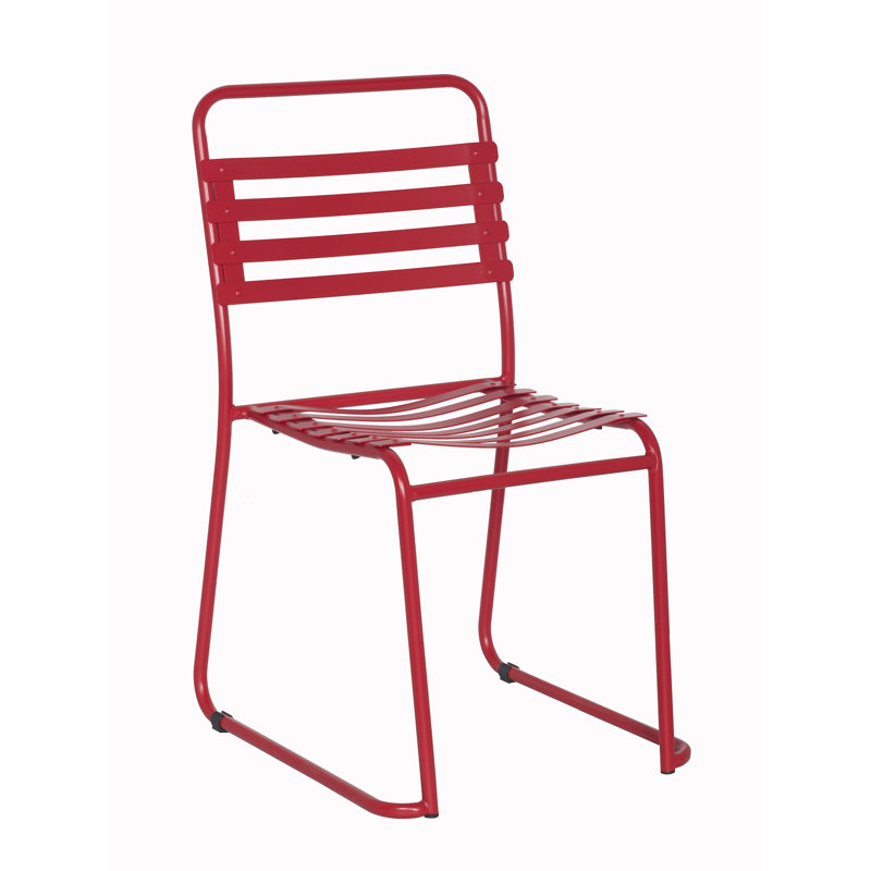 Chaise d'extérieur en métal 72556, Rouge givré