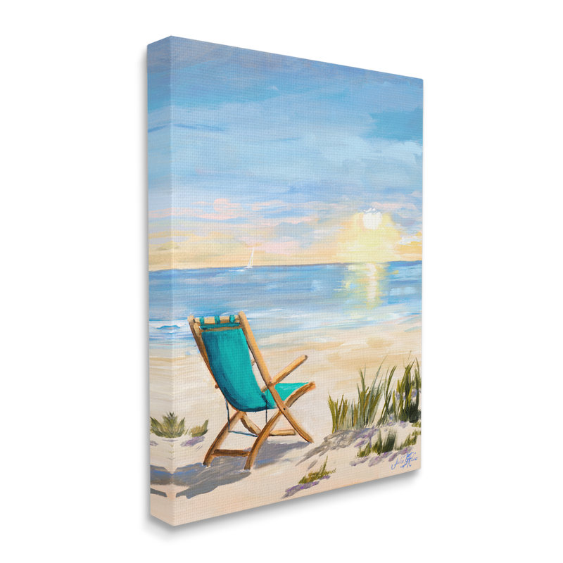 Chaise pliante Sunset Beach Landscape Summer Ombre Sky, H 40 po x l 30 po, Toile tendue