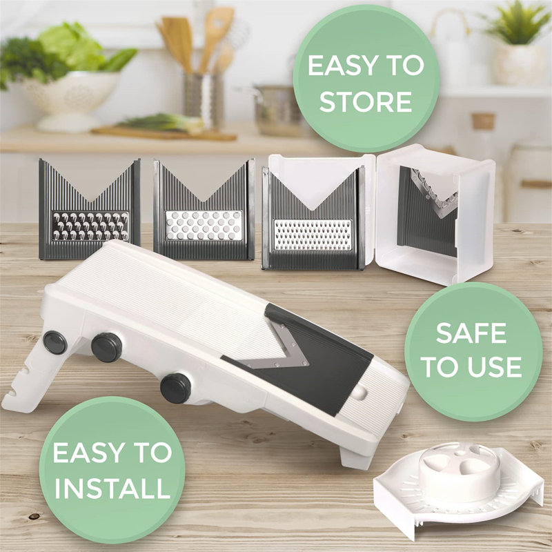 Multi Blade Adjustable Mandoline Cheese/Vegetable Slicer, Cutter, Shredder With Precise Maximum Adjustability