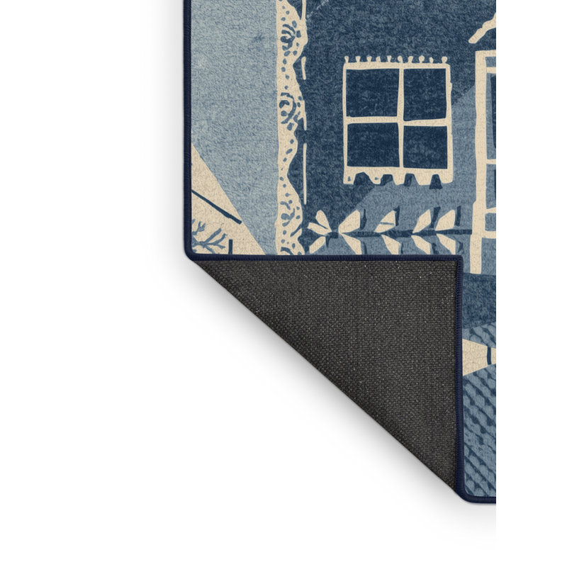 Tapis gris moelleux moelleux et moderne à motif de blocs de pain d'épice de Noël Acheson, 5 x 8