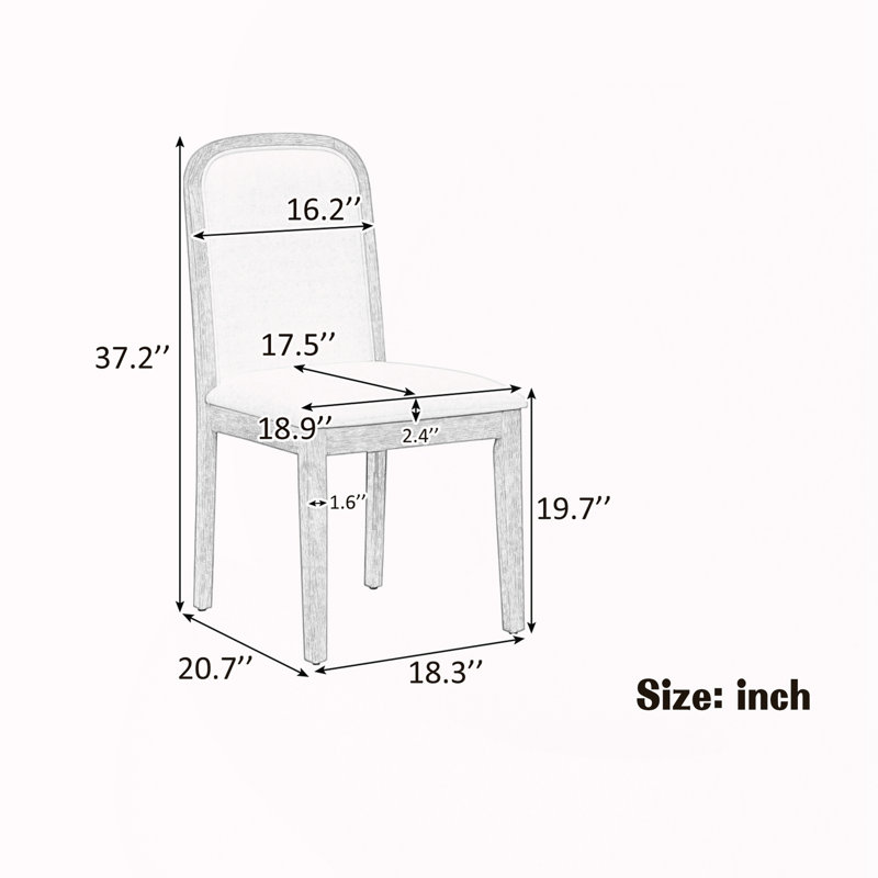 Ensemble de chaises de salle à manger avec 4 chaises rembourrées, Espresso
