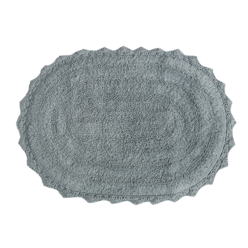 100% Cotton Bath Rug, Gray