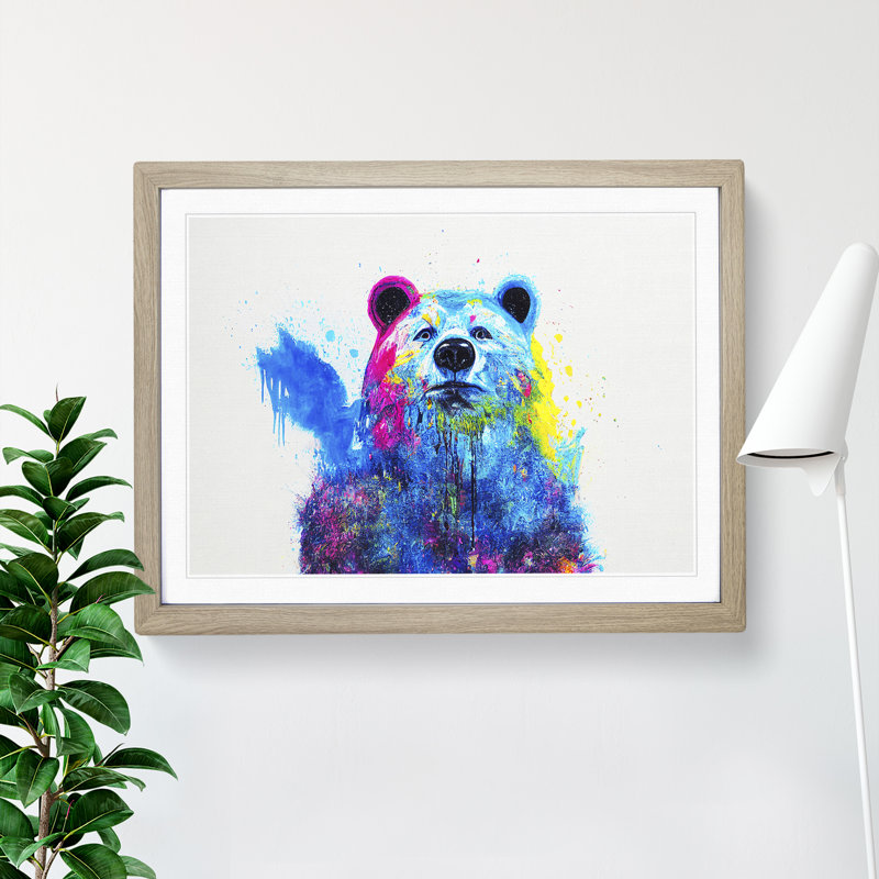 Bear Splash Vol.6 Abstract - Framed Print, 34cm H x 46cm W x 2cm D, Grey
