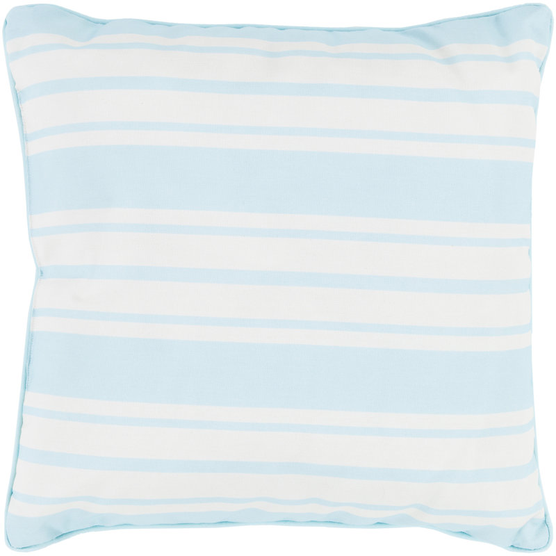 Nautical Stripe Striped Pillow Cover, 20" H x 20" W x 4" D, Teal