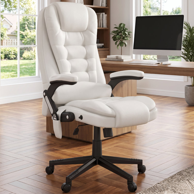 Fauteuil de massage, fauteuil inclinable chauffant avec 6 points de vibration - blanc, White, White