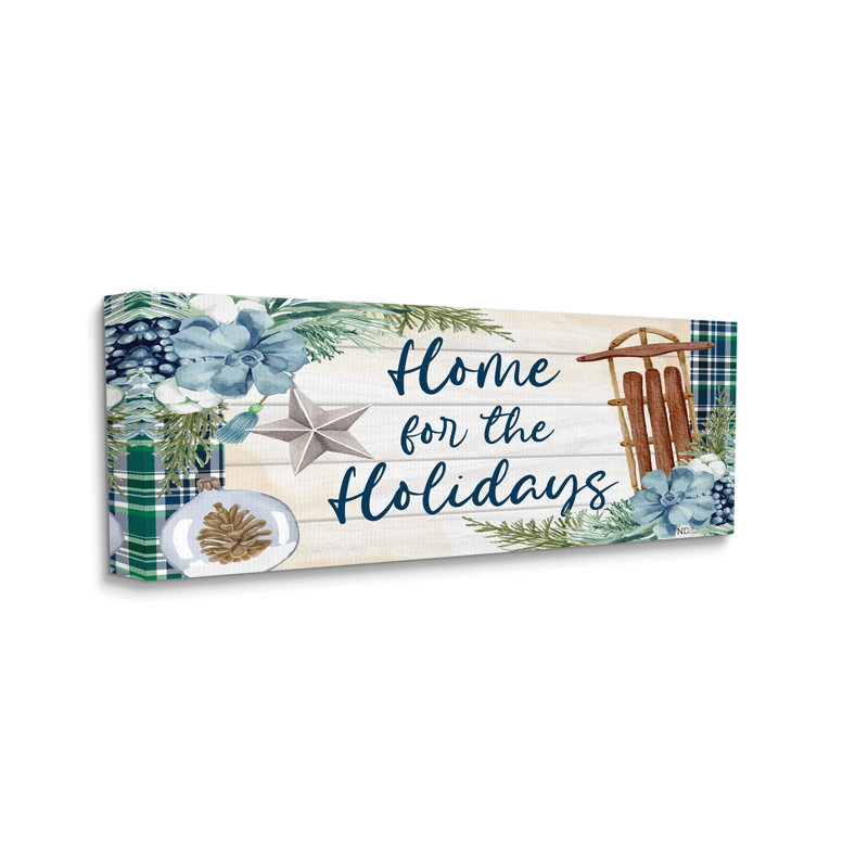 «Home For The Holiday», impression sur toile Tartan, H 17 po x l 40 po x P 1,5 po