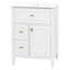 Meuble-lavabo 24 po avec lavabo, meuble-lavabo avec un tiroir rabattable et deux tiroirs, tablette réglable, bois massif et panneau de fibres à densité moyenne, blanc
