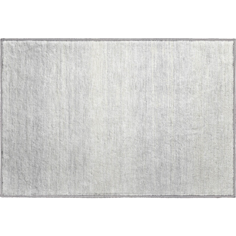 Tapis argenté de qualité supérieure lavable à la machine Prisco, Rectangle 1 pi 8 po x 2 pi 6 po