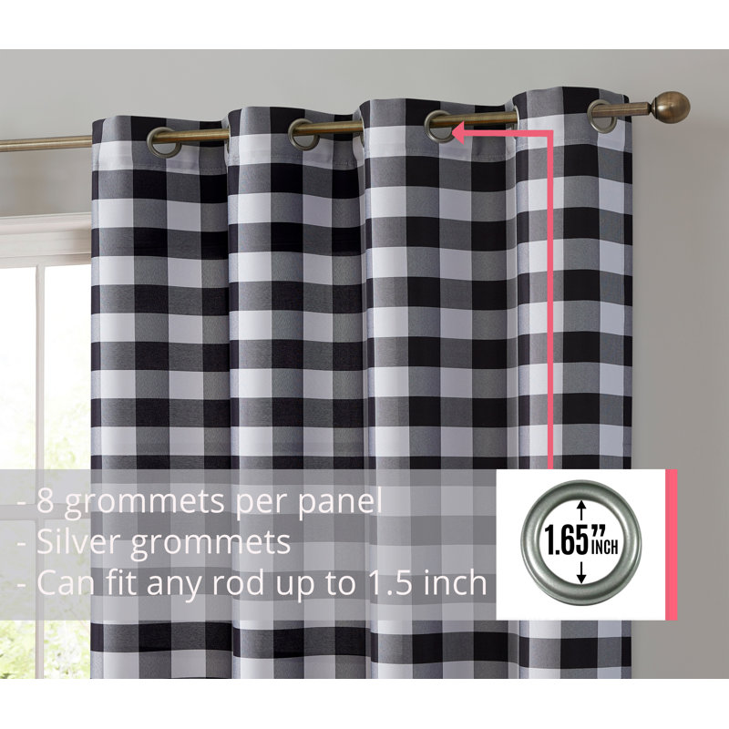 Belmoor Curtain Pair, 52" W x 84" L, Black