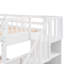 Lit superposé de type escalier avec compartiments de rangement et garde-corps de sécurité