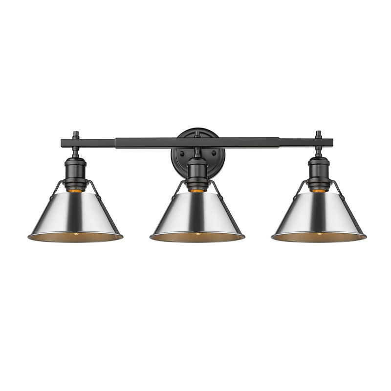 Luminaire à 3 lumières Felda, Chromé, Noir mat