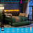 Multifunctional Sofa Bed With Foldable Table & LED Charging Headboard – Pull-Out Trundle Daybed For Small Spaces-1393601815