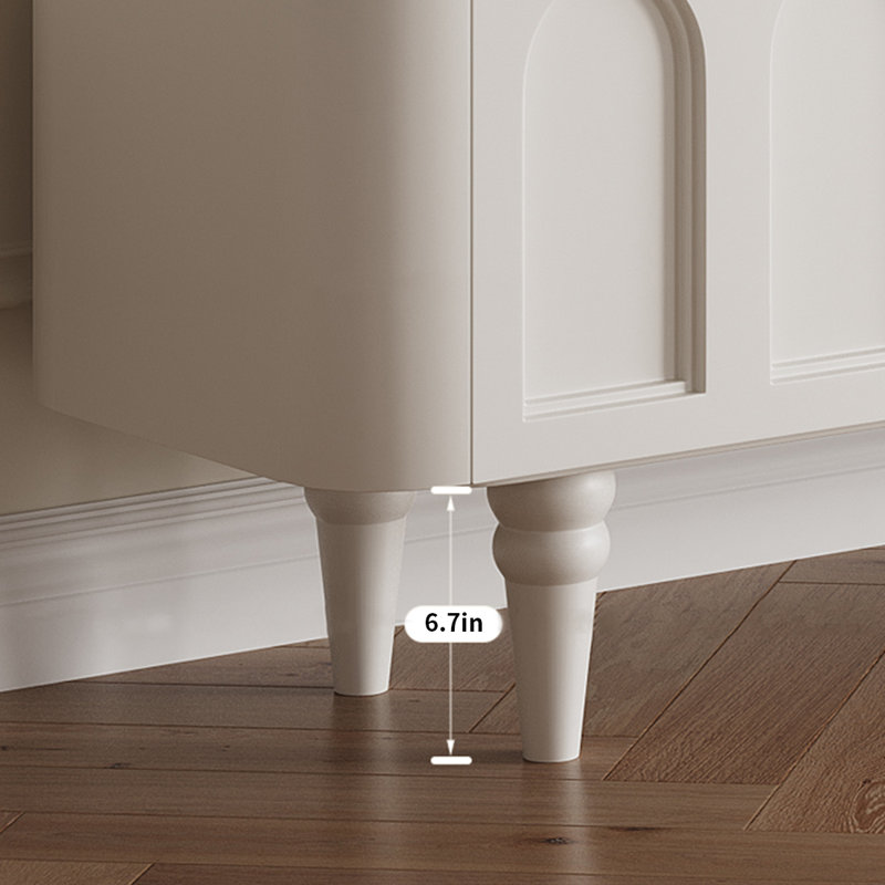 Meuble télé français rétro, Blanc / Blanc