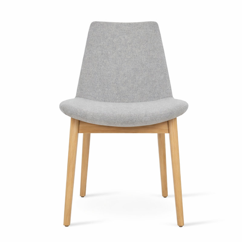 Eiffel Wood Dining Chair, Wenge, Silver Wool
