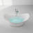 Modern Simple White Bathtub 68.90'' W 37.01'' H Frameless Offset Curved Tub & Shower Kit