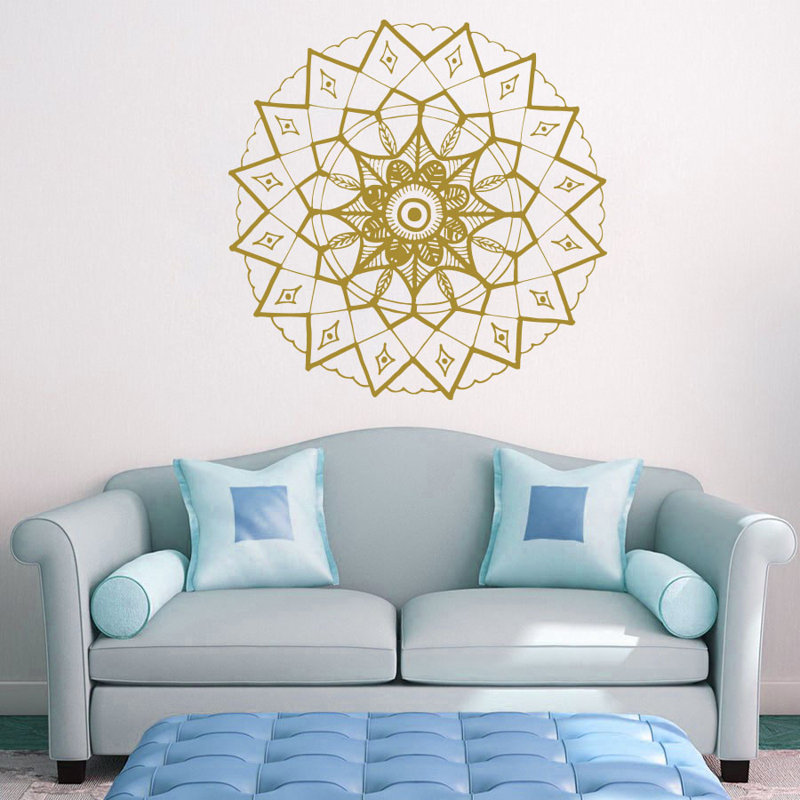 Adhésif décoratif mandala yoga, Doré, H 20 po x l 22 po